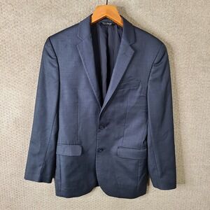 Jos A Bank Jacket Mens 38R Blue Blazer Wool 2 Button Suit Coat‎ Double Vented
